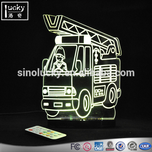 Fire engine fantastic acrylic 3d led night light